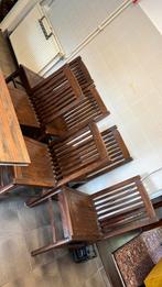 6 teak houten eettafel stoelen, Huis en Inrichting, Ophalen, Bruin, Zo goed als nieuw, Vijf, Zes of meer stoelen