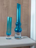 Vazen set 39 cm en 22 cm blauw turquoise set prijs, Ophalen of Verzenden