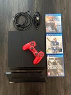 PS4 + 1 controller + 3 spellen, Spelcomputers en Games, Spelcomputers | Sony PlayStation 4, Ophalen, Zo goed als nieuw, Met 1 controller