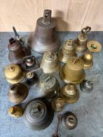 Partij koperen klokken - diverse maten, Ophalen