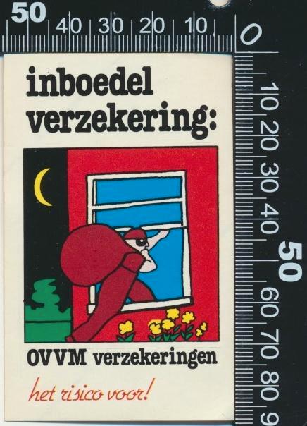 Sticker: OVVM Verzekeringen - Inboedel verzekering, Verzamelen, Stickers, Zo goed als nieuw, Bedrijf of Vereniging, Verzenden