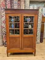 Antieke mahonie vitrinekast kast boekenkast servieskast, Huis en Inrichting, Kasten | Vitrinekasten, 100 tot 150 cm, Antiek, Ophalen of Verzenden