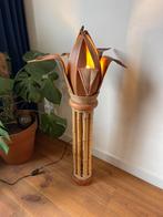 Grote exotische vloerlamp in Palm, Zeegras en Bamboe ‘70, Huis en Inrichting, Lampen | Vloerlampen, Gebruikt, Ophalen of Verzenden