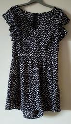 Zomerse jumpsuit zwarte met witte bloemetjes maat XS zgan, Zwart, Ophalen of Verzenden, Zo goed als nieuw, Maat 34 (XS) of kleiner