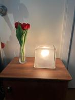 Vintage IKEA Ice Cube tafellamp / matglas, Huis en Inrichting, Lampen | Tafellampen, Ophalen of Verzenden, Zo goed als nieuw, Glas