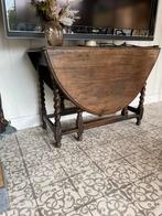 Antieke Uitklapbare Tafel met Gedraaide Poten, Ophalen