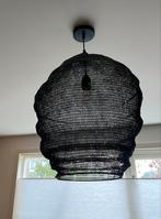 Stijlvolle zwarte hanglamp |  handgeweven look, sfeervo, Ophalen, Gebruikt, Metaal, 50 tot 75 cm