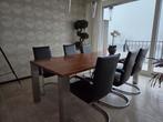 Eethoek met 6 stoelen, Huis en Inrichting, Ophalen, Gebruikt, 200 cm of meer, 50 tot 100 cm