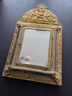 Spiegel, kastje, latoen, messing, antiek, 1ste helft 1900, Antiek en Kunst, Antiek | Spiegels, Ophalen of Verzenden, Minder dan 50 cm