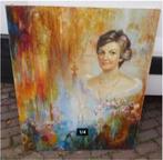 Mooi Modern Geschilderd Werk 'Vrouw en Bloemen' - Torrent, Ophalen of Verzenden