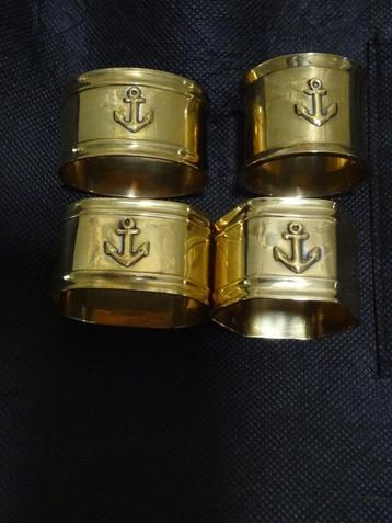scheepvaart servet ringen anker vintage messing set bestek beschikbaar voor biedingen