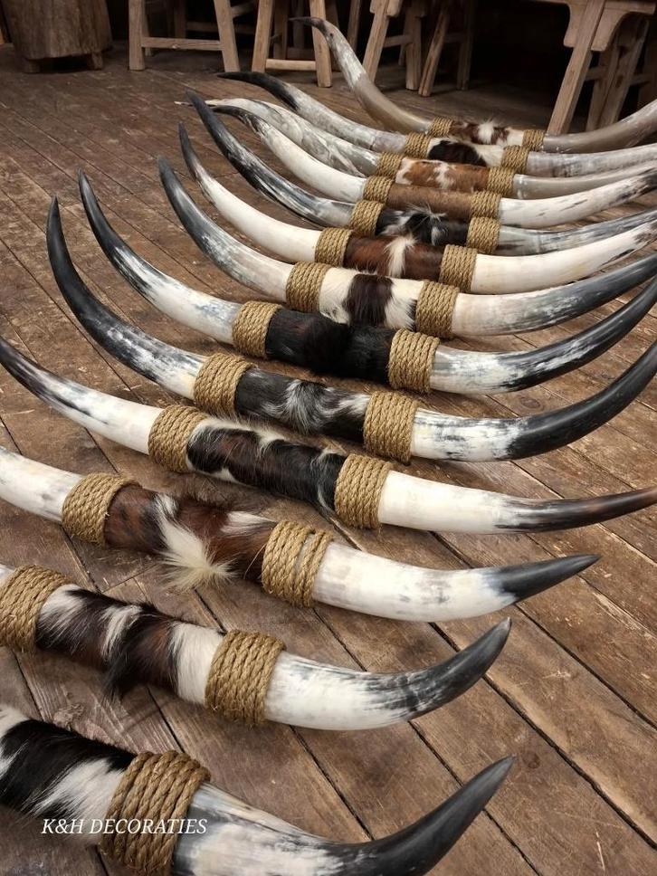 bullbars longhoorn western koeienhoorns gewei koeienhuid, Huis en Inrichting, Woonaccessoires | Overige, Nieuw, Ophalen