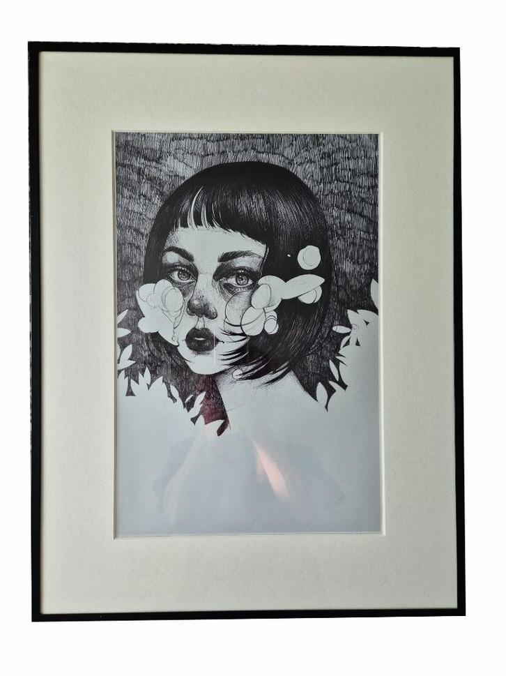 Prachtige print foto van Tsjechische Kunstenares in lijst, Huis en Inrichting, Woonaccessoires | Schilderijen, Tekeningen en Foto's