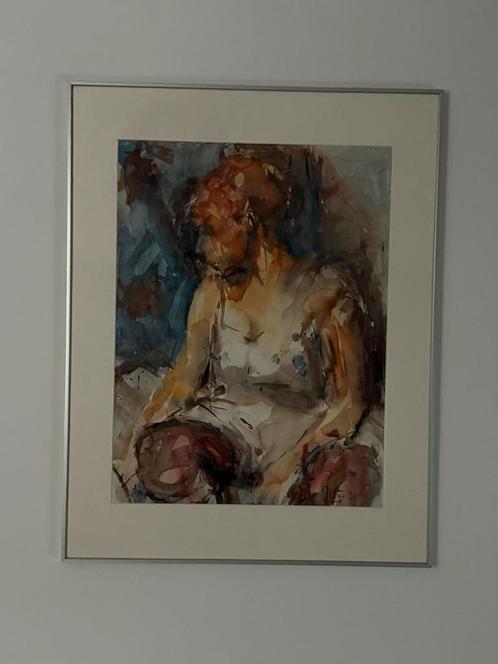Originele Aquarel Jan Kenter – Gesigneerd 90 x 70 cm, Antiek en Kunst, Kunst | Schilderijen | Modern, Ophalen of Verzenden