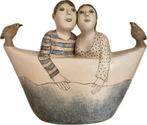 Keramiek beeld boot met man en vrouw - huwelijksboot, Antiek en Kunst, Antiek | Keramiek en Aardewerk, Ophalen of Verzenden