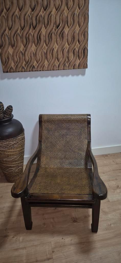 Koloniale Houten Stoel, Huis en Inrichting, Fauteuils, Gebruikt, Hout, Minder dan 50 cm, Minder dan 75 cm, Ophalen