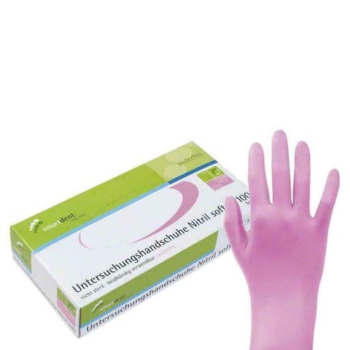 Smartdent wegwerphandschoenen poedervrij ROZE, nitril - L., Sieraden, Tassen en Uiterlijk, Uiterlijk | Cosmetica en Make-up, Nieuw