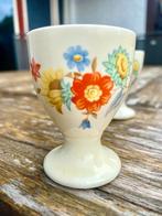 Vintage Eierdopjes met Bloemenmotief, Gebruikt, Overige typen, Ophalen of Verzenden, Overige stijlen
