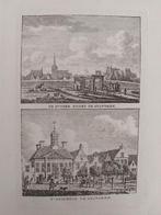 343-344 De Zuider Poort en Stadhuis te Stavoren Gravure 1790, Antiek en Kunst, Kunst | Etsen en Gravures, Ophalen of Verzenden