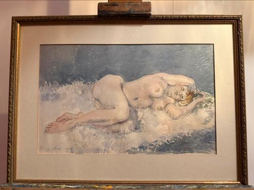Harry Maas, naakt, aquarel, 54 x 40 cm, Antiek en Kunst, Kunst | Tekeningen en Foto's, Ophalen of Verzenden