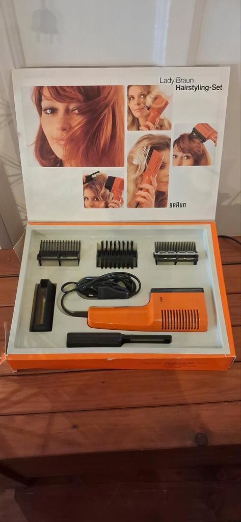 Vintage föhnset van Braun, Sieraden, Tassen en Uiterlijk, Uiterlijk | Haarverzorging, Zo goed als nieuw, Föhn of Haardroger, Ophalen of Verzenden