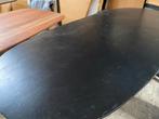 Zwarte ovale eettafel mangohout 250x110, Ophalen, 100 tot 150 cm, Vijf personen of meer, Ovaal