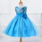 Blauwe glitter meisjes jurk meisje kinder prinsessen jurkje, Verzenden, Nieuw, Meisje
