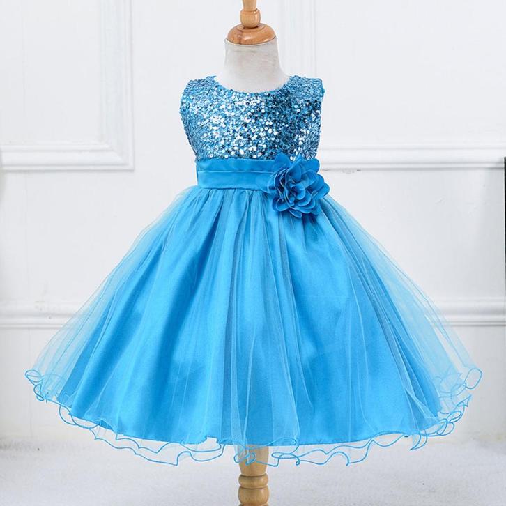 Blauwe glitter meisjes jurk meisje kinder prinsessen jurkje, Kinderen en Baby's, Carnavalskleding en Verkleedspullen, Nieuw, Meisje