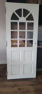 Houten Binnendeur met plexiglas, Doe-het-zelf en Verbouw, Gebruikt, 80 tot 100 cm, Binnendeur, Minder dan 200 cm