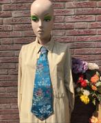 Stropdas - blauw met Chinese afbeeldingen, Ophalen of Verzenden, Nieuw, Blauw, Met patroon