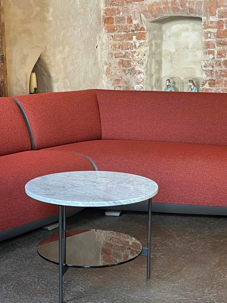 Leolux salontafel Tampa round double marmer, Huis en Inrichting, Tafels | Salontafels, Nieuw, Minder dan 50 cm, 50 tot 100 cm