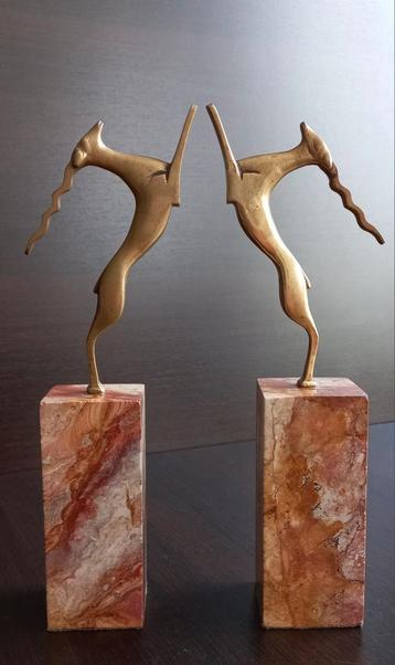 Zeldzame set Art Deco bronzen sculpturen  beschikbaar voor biedingen