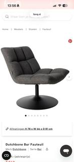 Hele mooie donkergrijze fauteuil van Dutchbone, Ophalen, 75 tot 100 cm, Zo goed als nieuw, 50 tot 75 cm