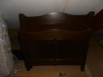 1 pers houten bed met houten bodem en houtsnijwerk 90x190, Ophalen, 90 cm, Eenpersoons, Bruin