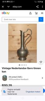 Kruikje tin
Tinnen kruikje vaasje, Ophalen