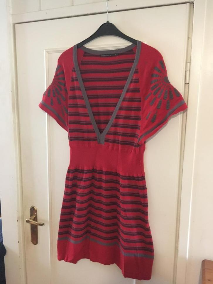 Aparte bruin rood gestreepte gebreiden jurk van Steps, mt XL, Kleding | Dames, Grote Maten, Zo goed als nieuw, Jurk, Zwart, Verzenden