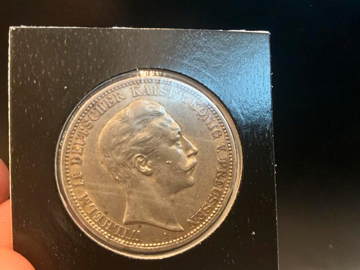Duitse 3 Mark 1909, Postzegels en Munten, Munten | Europa | Niet-Euromunten, Losse munt, Duitsland, Zilver, Ophalen of Verzenden