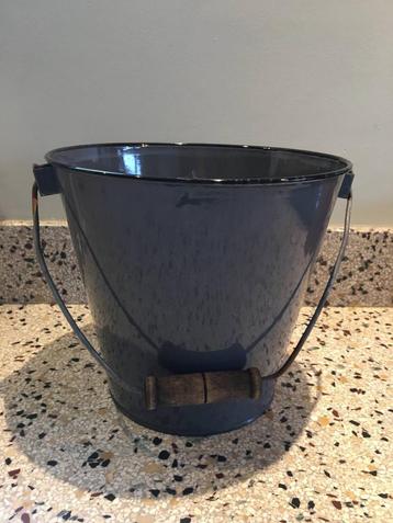 emaille grijs vintage emmertje 5 liter beschikbaar voor biedingen