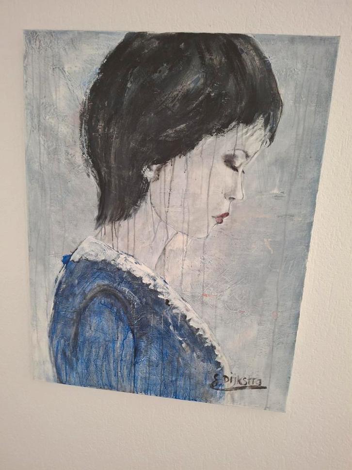 Olieverfschilderij - Vrouwelijk Portret, Antiek en Kunst, Kunst | Schilderijen | Klassiek, Ophalen of Verzenden