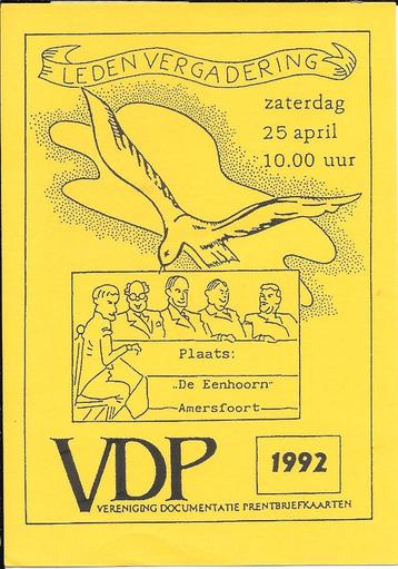 VDP Prentbriefkaarten Ledenvergadering 1992 Noordwijk beschikbaar voor biedingen