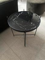 Zuiver Cupid Bijzettafel Marble Black, 45 tot 60 cm, Minder dan 55 cm, Rond, Ophalen of Verzenden