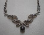Zilveren vintage ketting met vaste hanger nr.158, Met hanger, Verzenden, Zo goed als nieuw, Zilver