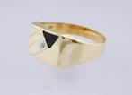 Brede 14 karaat Gouden Herenring Onyx edelsteen Diamant M23, Jw, Verzenden, Heer, Nieuw