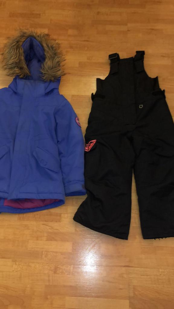 Roxy skipak met Burton jas, maat 3/4 jaar, Ophalen of Verzenden, Zo goed als nieuw