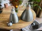 2 hanglampen te koop als set (loods 5), Ophalen, Gebruikt, Hout, Minder dan 50 cm