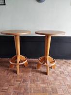 2 houten statafels / bar tafels rond in goede staat, Gebruikt, Ophalen
