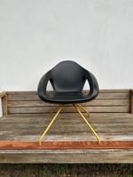 Lonc Design Stoel - Zwart Kunststof, Goud Onderstel, Ophalen, Kunststof, Zwart, Design