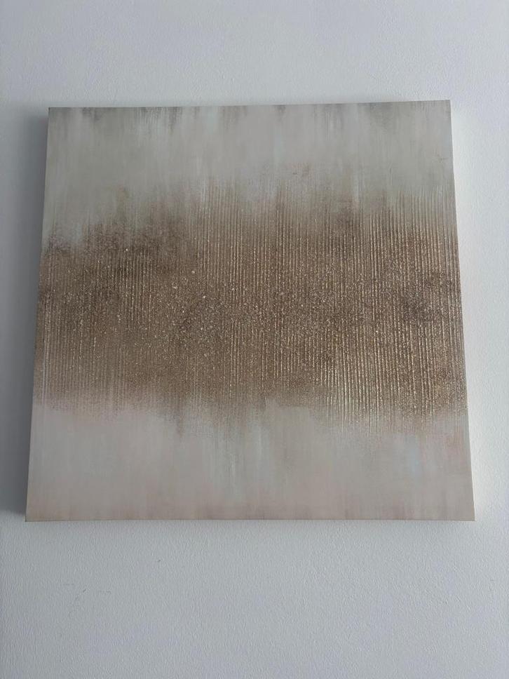 Abstract Schilderij met Gouden Accent, Huis en Inrichting, Woonaccessoires | Schilderijen, Tekeningen en Foto's, Zo goed als nieuw