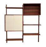 Vintage Poul Cadovius Royal System wandsysteem wallunit, Ophalen, Teakhout, Poul Cadovius, Minder dan 150 cm