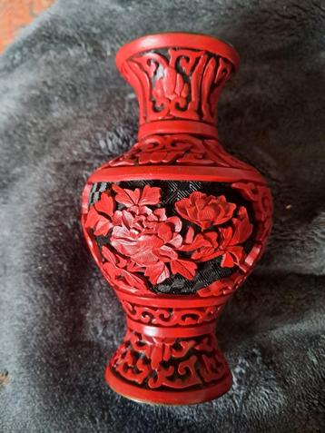 Chinees Cinnaber Vaasje - 13cm - Gaaf beschikbaar voor biedingen